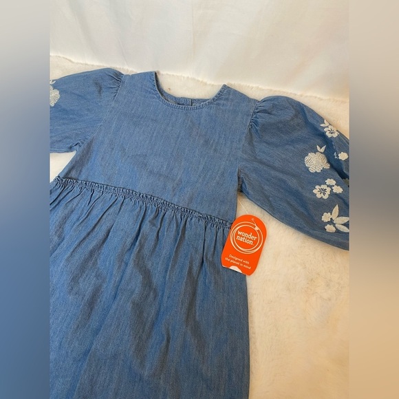 Wonder nation girls blue denim dress size 4-5 - Picture 2 of 11
